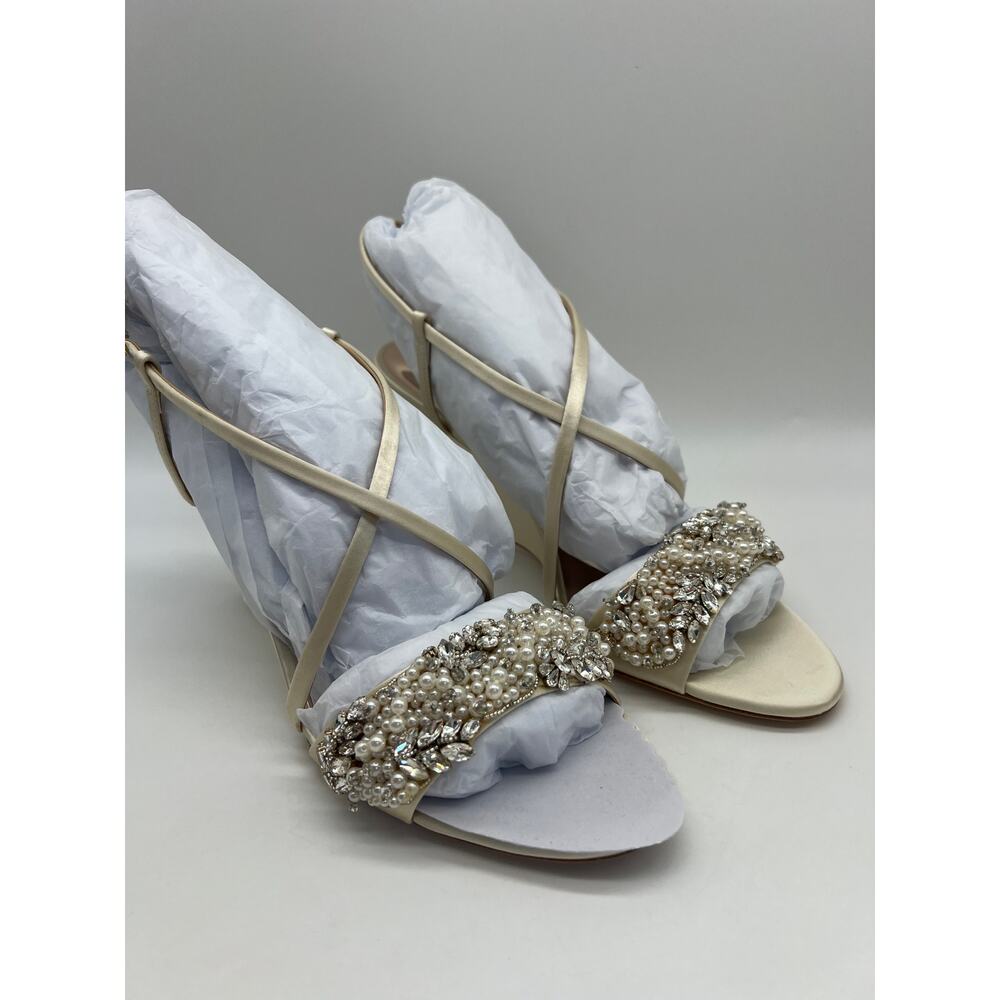 Badgley Mischka Women's Clarisa Embellished Wedge Sandal Ivory MP5243 Size 9 - Picture 12 of 12